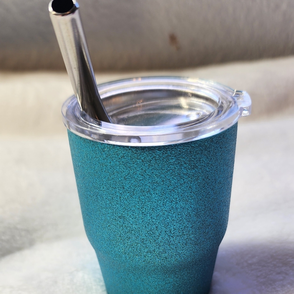 Mini Stainless Steel Insulated Tumble Teal Glittery NEW - Picture 7 of 9